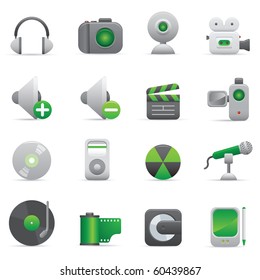 Multimedia Icons | Green08  Professional icons for your website, application, or presentation