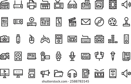 Multimedia icons High-Quality Vector Icons Collection with Editable Stroke. Ideal for Professional and Creative Projects.