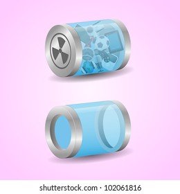 Multimedia icons - labels. Can be used as trash bin. Vector