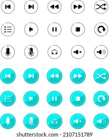 Multimedia icons on a white background can be used to play the user interface of the program.