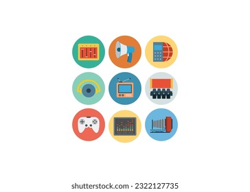 Multimedia icons: photo, video, music vector set.Audio Video Pixel Perfect Well-crafted Vector Thin Line Icons Ready for  Grid for Web Graphics and Apps with Editable Stroke. 