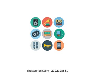 Multimedia icons: photo, video, music vector set. Audio Video Pixel Perfect Well-crafted Vector Thin Line Icons Ready for  Grid for Web Graphics and Apps with Editable Stroke. 