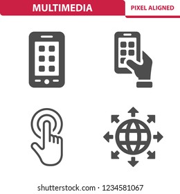 Multimedia Icons. Professional, pixel perfect icons, EPS 10 format.