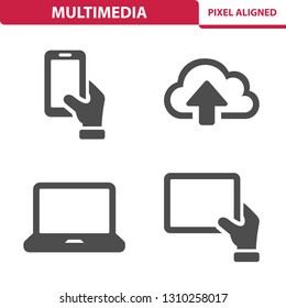 Multimedia Icons. Professional, pixel perfect icons, EPS 10 format.