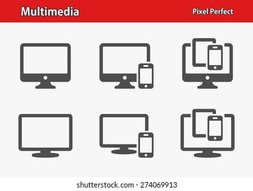 Multimedia Icons. Professional, pixel perfect icons optimized for both large and small resolutions. EPS 8 format.