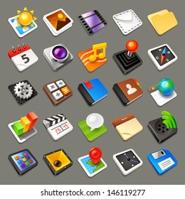 Multimedia icons set