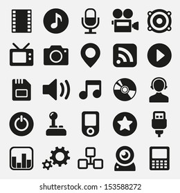 Multimedia icons set