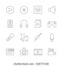 multimedia icons set