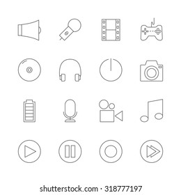 multimedia icons set