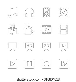multimedia icons set