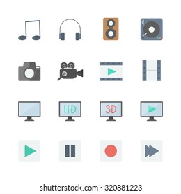 multimedia icons set