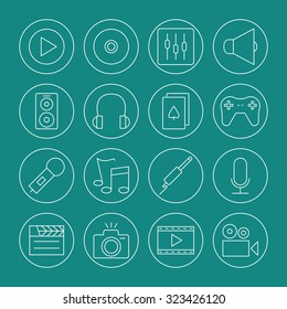 multimedia icons set