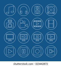 multimedia icons set