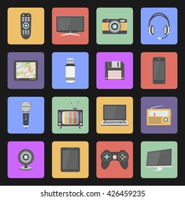 Multimedia icons set