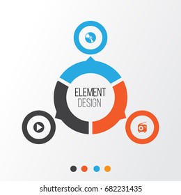 Multimedia Icons Set. Collection Of Cd, Start, Tuner And Other Elements. Also Includes Symbols Such As Radio, Play, Fm.