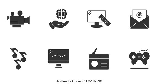 multimedia icons set . multimedia pack symbol vector elements for infographic web