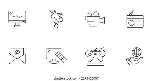 multimedia icons set . multimedia pack symbol vector elements for infographic web