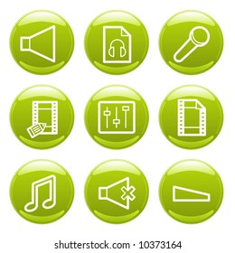 Multimedia icons set. Vector.
