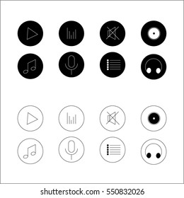 Multimedia icons set. vector