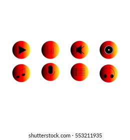 Multimedia icons set. vector