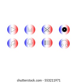 Multimedia icons set. vector