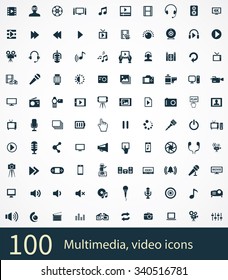 multimedia Icons Vector set.