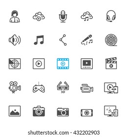 Multimedia icons with White Background