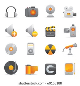 Multimedia Icons, Yellow08 Professional icons for your website, application, or presentation