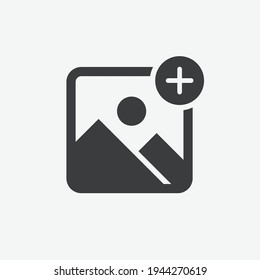 Icono de diseño plano de la galería de imágenes multimedia
