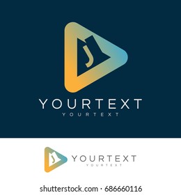 multimedia initial Letter J Logo design