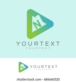 multimedia initial Letter N Logo design
