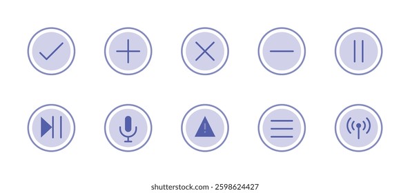 multimedia interface icons. flat color style icon set