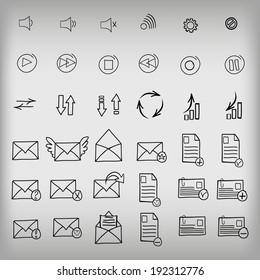 Multimedia and internet icons set