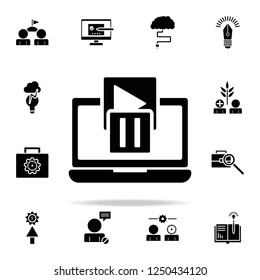 multimedia in laptop icon. Concentration icons universal set for web and mobile
