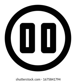 Multimedia Line Icon pause logo