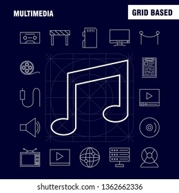 Multimedia Line Icon for Web, Print and Mobile UX/UI Kit. Such as: Off, On, Power, Start, Switch, Flower, Blossom, Botany, Pictogram Pack. - Vector