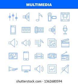 Multimedia Line Icon for Web, Print and Mobile UX/UI Kit. Such as: Mobile, Phone, Smartphone, Call, Camera, File, Photo, Slide, Pictogram Pack. - Vector