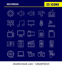 Multimedia Line Icon for Web, Print and Mobile UX/UI Kit. Such as: Gear, Maintain, Setting, Tool, Adjustment, Speaker Computer, Hardware, Pictogram Pack. - Vector