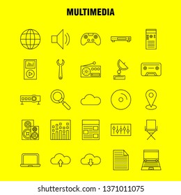 Multimedia Line Icon for Web, Print and Mobile UX/UI Kit. Such as: Disco Ball, Ball, Disco, Party Ball, Equalizer, Beat, Pictogram Pack. - Vector
