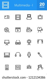 Multimedia Line Icons