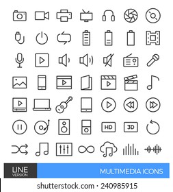 Multimedia Line Icons