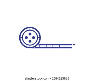 Multimedia line movie logo vector