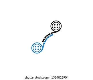 Multimedia line movie logo vector