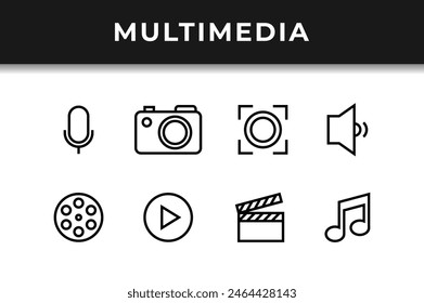 multimedia line set bundle icon