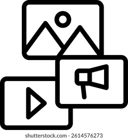 Multimedia Line Vector Icon Design