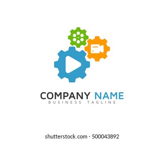 Multimedia Link Gear Logo Template