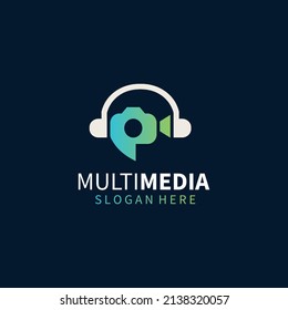 Multimedia Logo Design Template Modern Concept