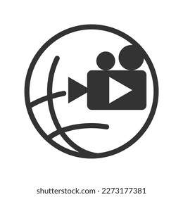 multimedia media play logo template Icon Illustration Brand Identity.Isolated and flat illustration. Vector graphic
