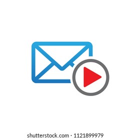 multimedia message play vector icon