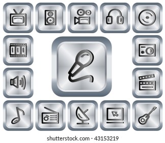 Multimedia metallic buttons